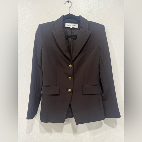 Veronica Beard Orlane Scuba Dickey Blazer in Dark Chocolate Brown size 2 - Picture 11 of 15